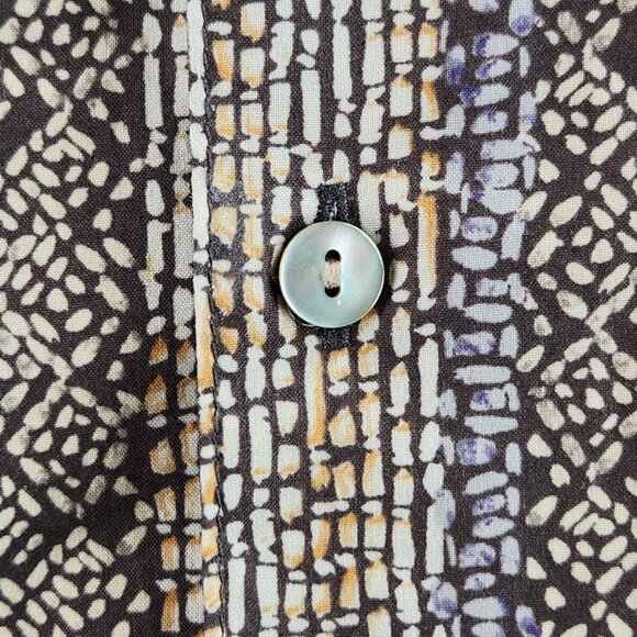 Tori Richard USA Made Medium Short Sleeve Geometric Colorful Hawaii Cotton Point - Picture 4 of 16